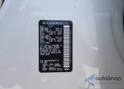 2017 Infiniti Qx80 from USA, damaged, VIN JN8AZ2NF8H9647101